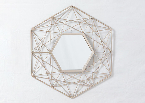 Living Room Rose Gold Spider Web Metal Wall Art Mirror