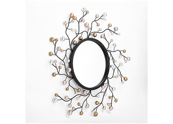 Beautiful Floral Sunshine Shape Gold Silver Black Metal  Mirror Wall Art