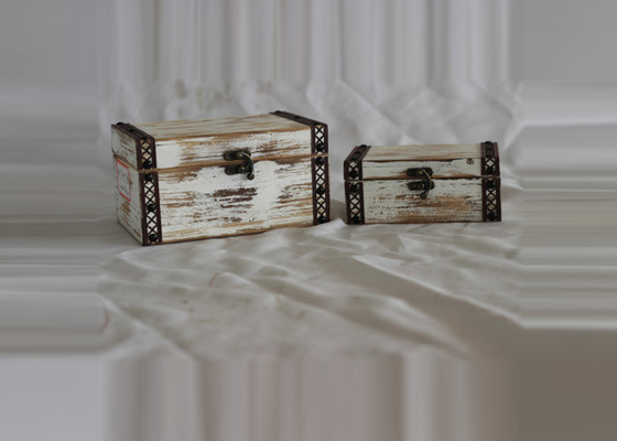 Painting Set Of 2 Decorative Retro Wooden Box Cabinet